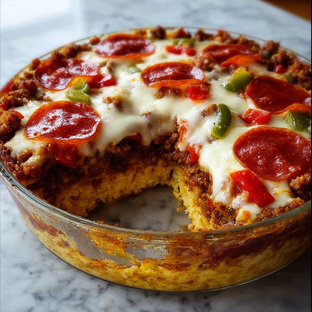Crock Pot Low Carb Pizza Casserole Recipe - Recipe Image