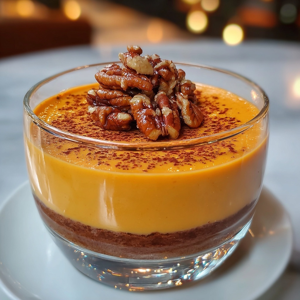 Spiced Pumpkin Mousse with Candied Pecans Recipe - Recipe Image