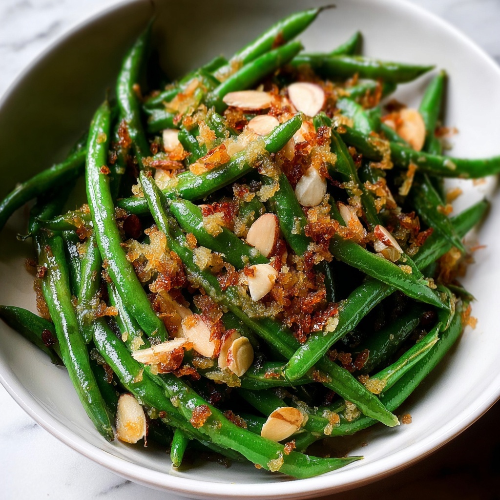 Garlic Green Beans with Sliced Almonds Recipe - Recipe Image