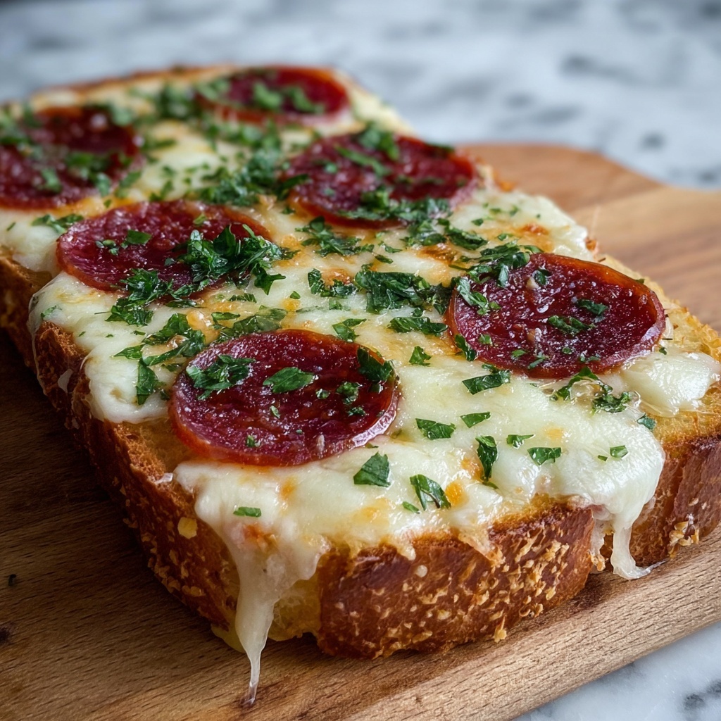 Homemade Pepperoni Garlic Bread Recipe - Recipe Image