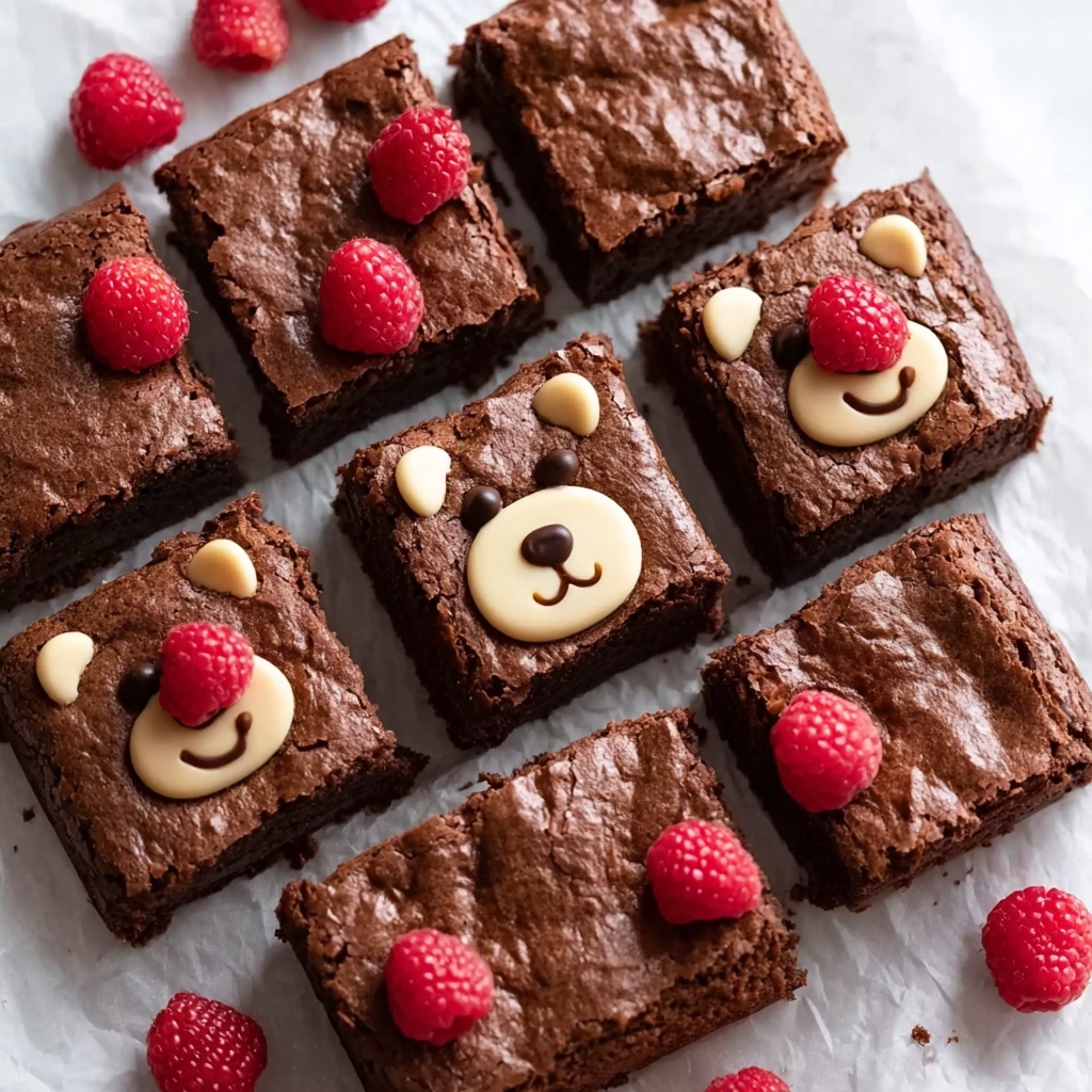 Teddy Bear Brownies with Ruby Chocolate Hearts Recipe - Recipe Image