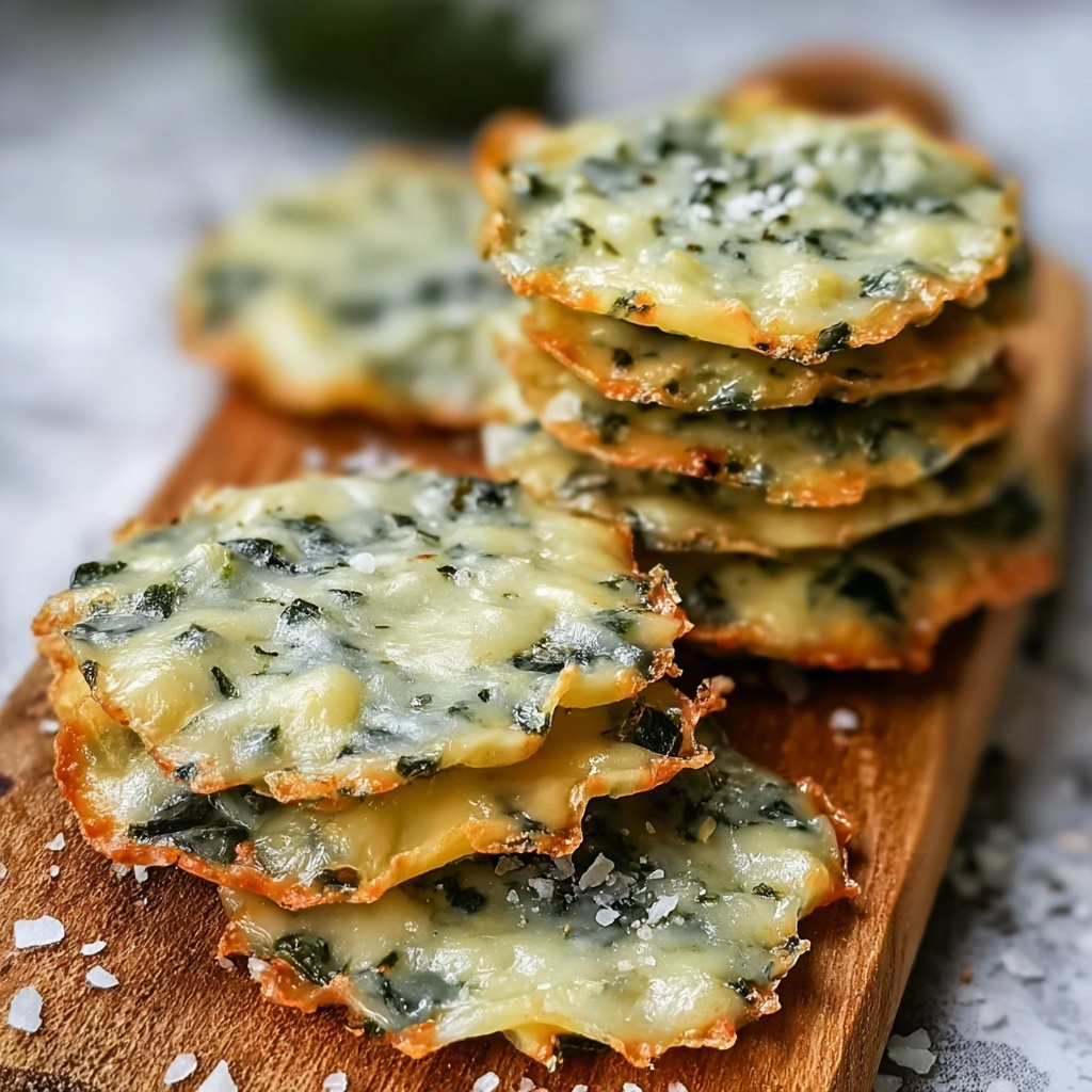Spinach Dip Cheese Crisps Recipe - Recipe Image