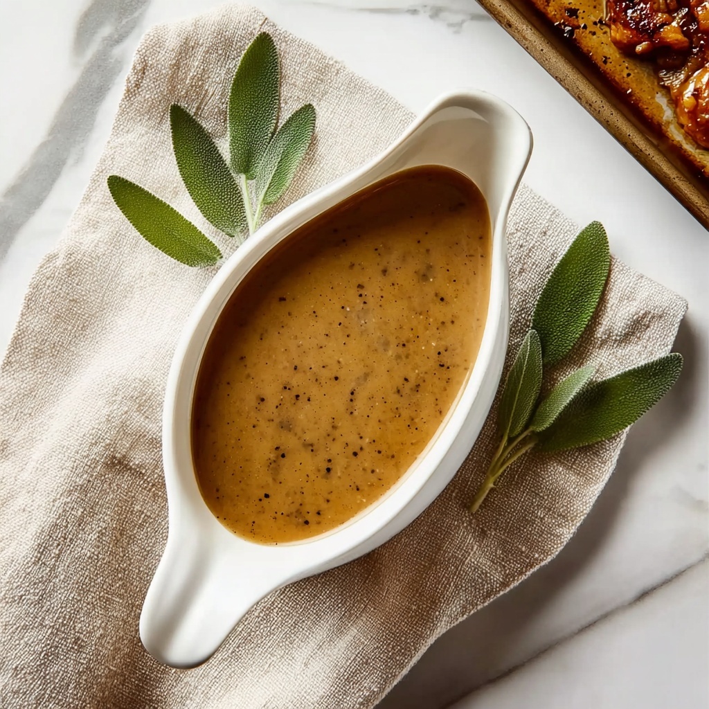 Turkey Gravy with Onions, Sage, and Brandy Recipe - Recipe Image