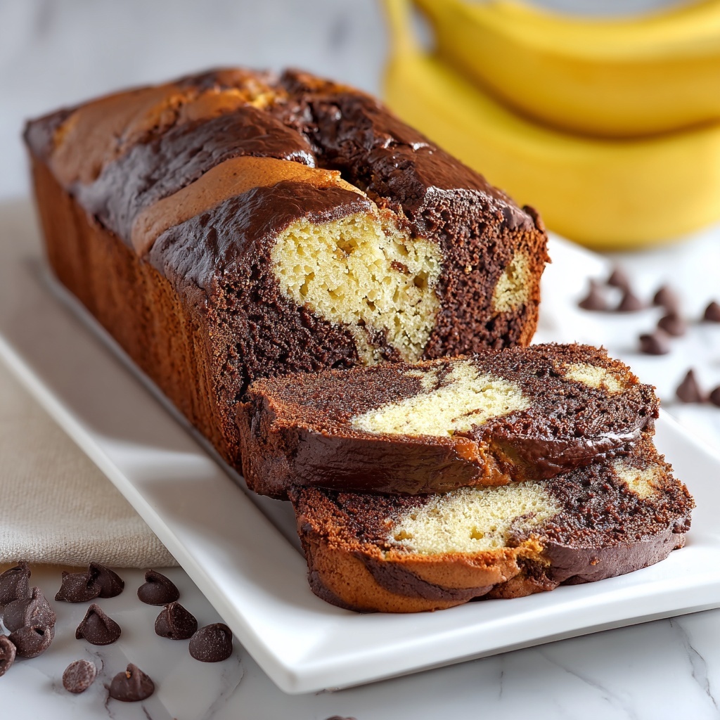 Chocolate Marble Banana Bread Recipe - Recipe Image