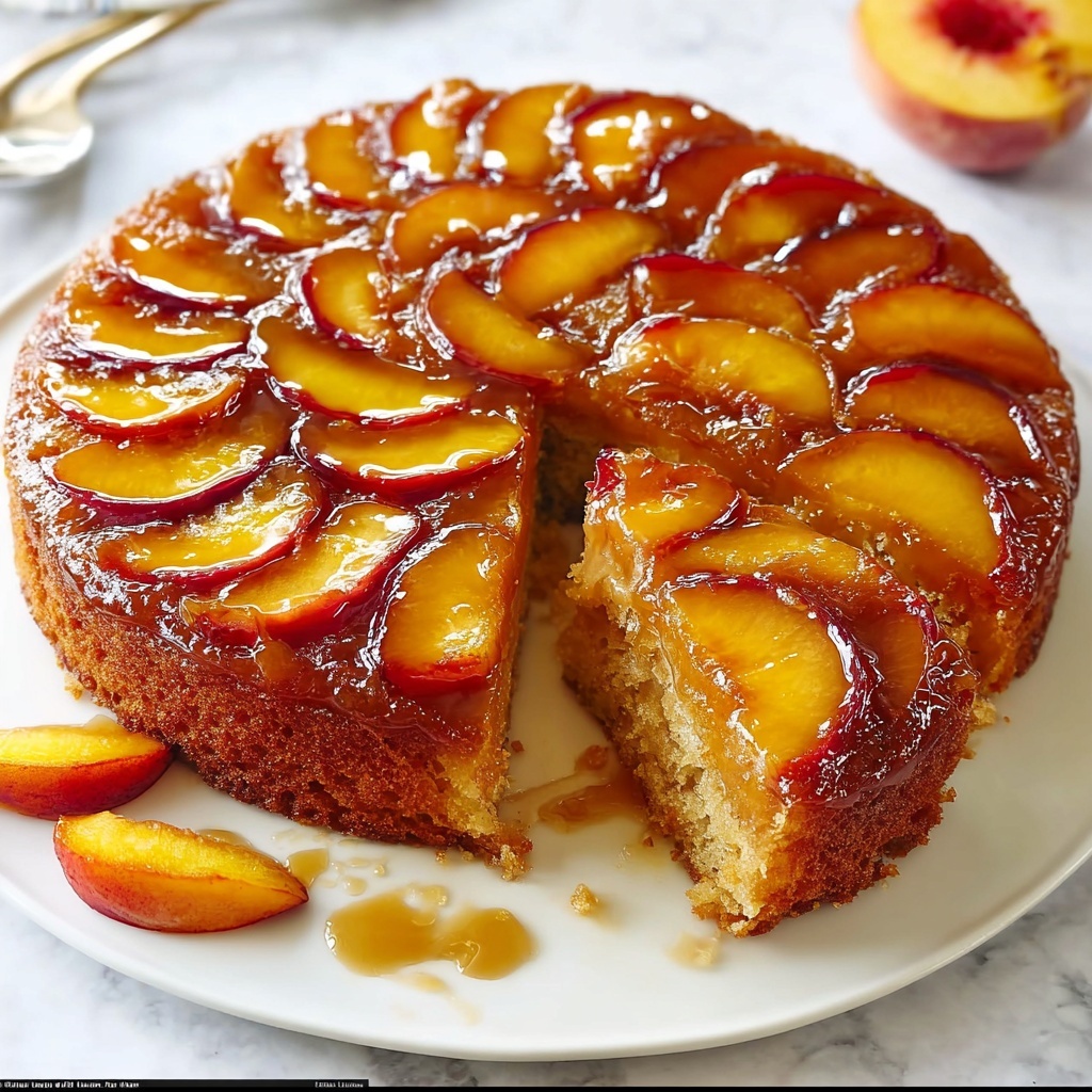 Peach Honey Upside Down Cake Recipe - Recipe Image