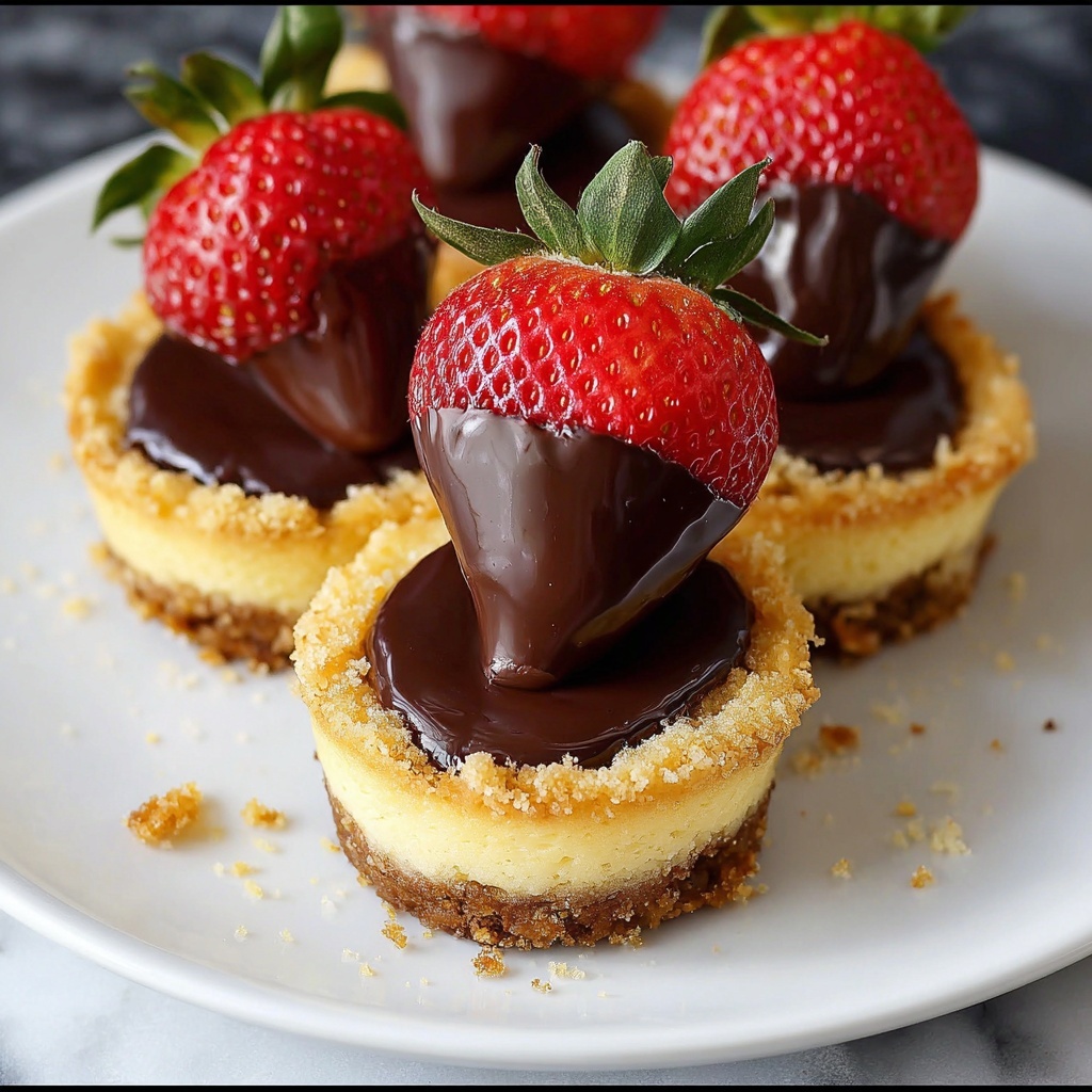 Chocolate-Dipped Strawberry Mini Cheesecakes Recipe
