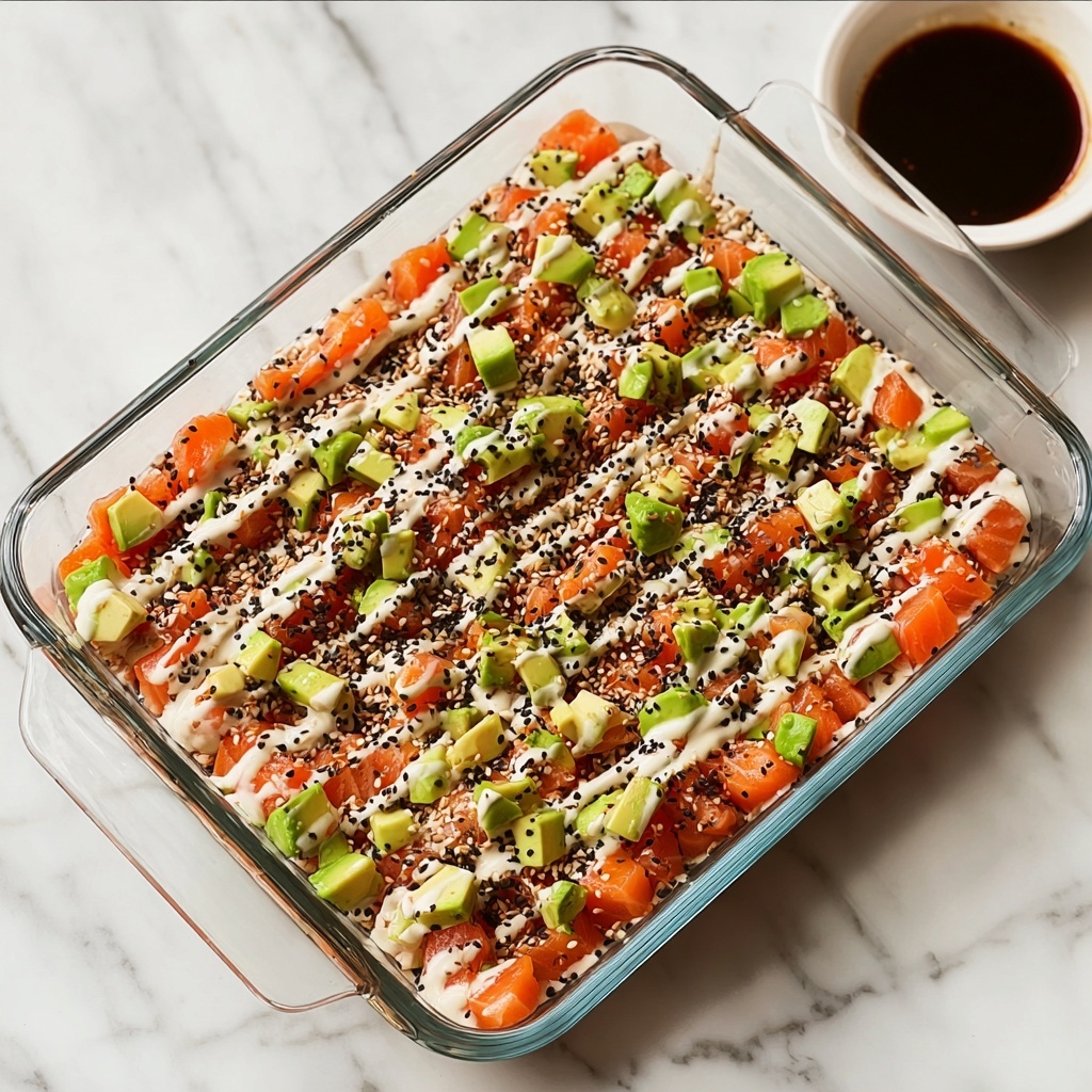Savory Salmon Sushi Bake: Easy, Creamy Comfort Dinner Recipe - Recipe Image