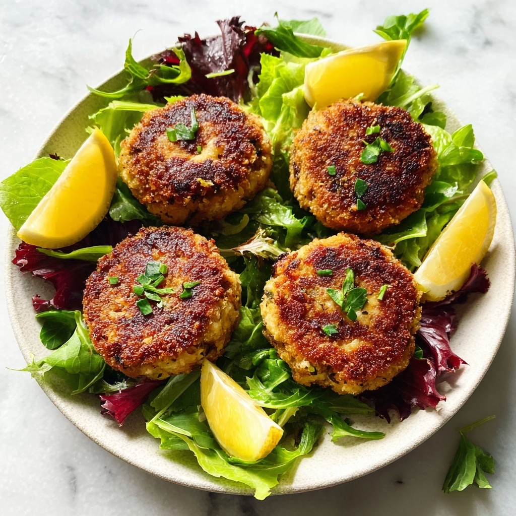 Garlic & Lemon Tuna Cakes with Mixed Leaf Salad Recipe - Recipe Image