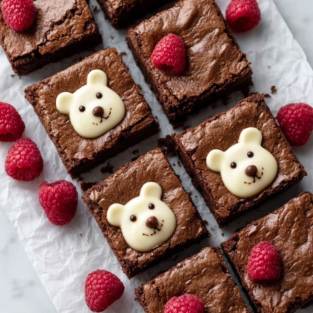 Teddy Bear Brownies with Ruby Chocolate Hearts Recipe - Recipe Image