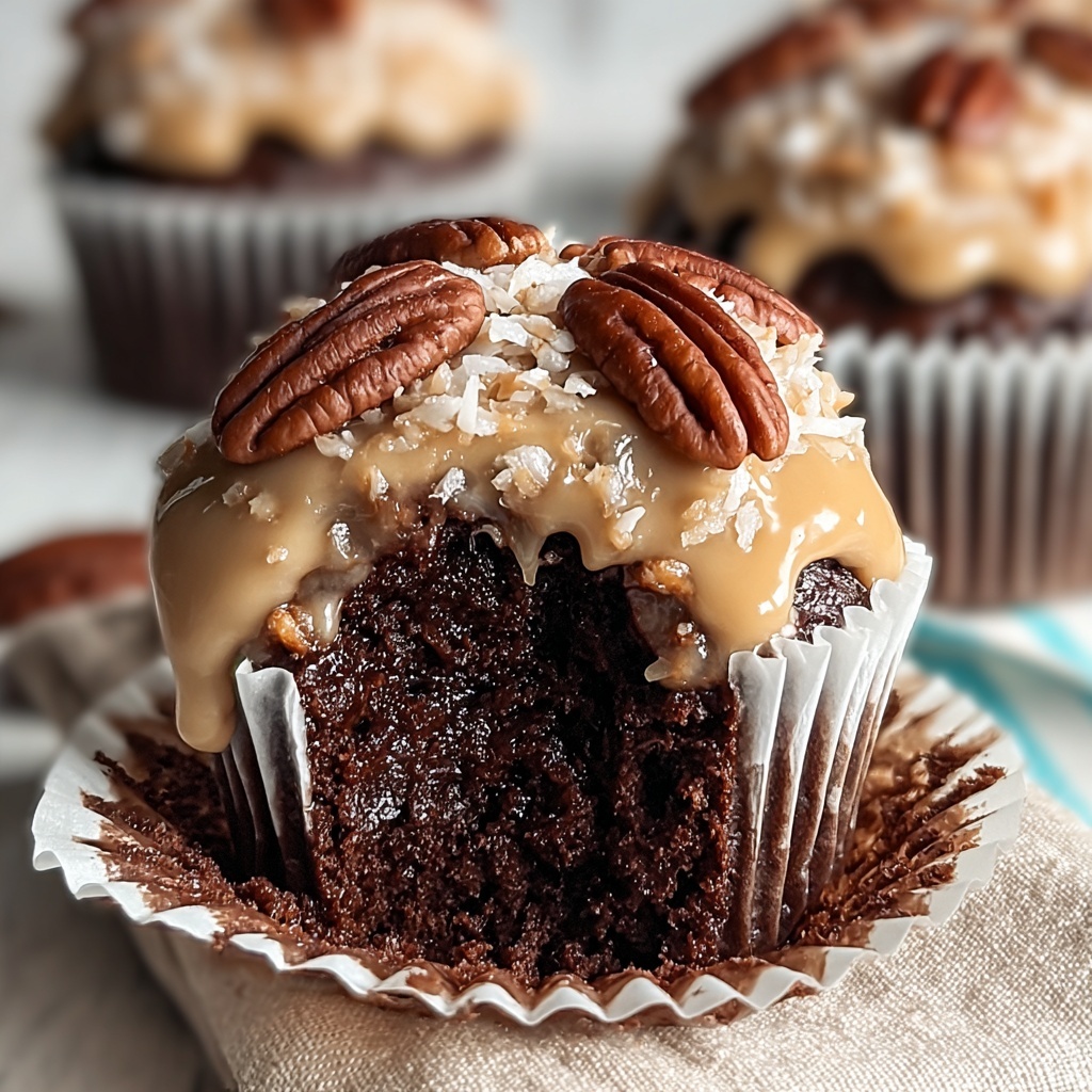 German Chocolate Cupcakes Recipe - Recipe Image