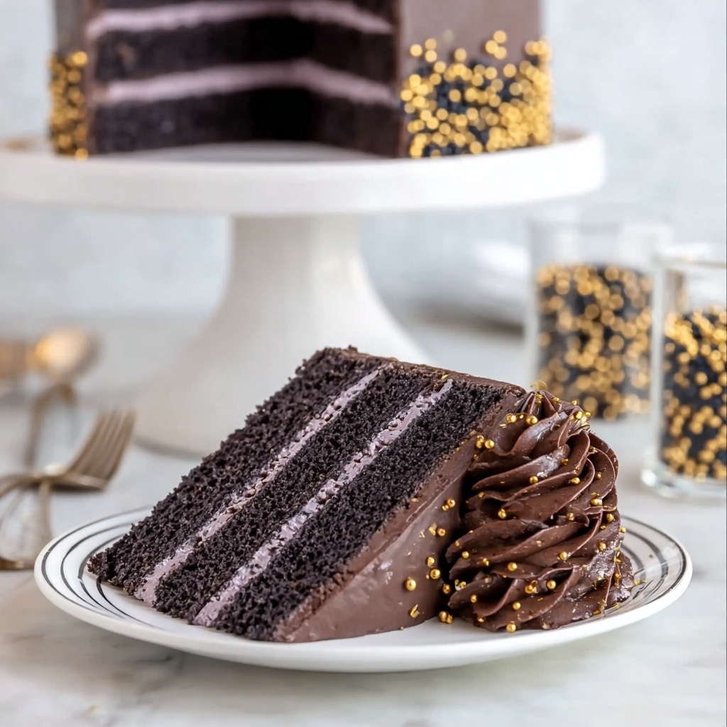 Black Velvet Cake with Dark Chocolate Frosting Recipe - Recipe Image