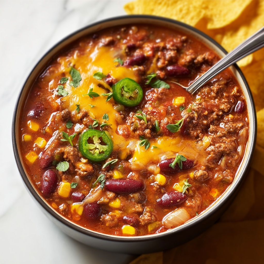 Cheesy Enchilada Chili Recipe - Recipe Image
