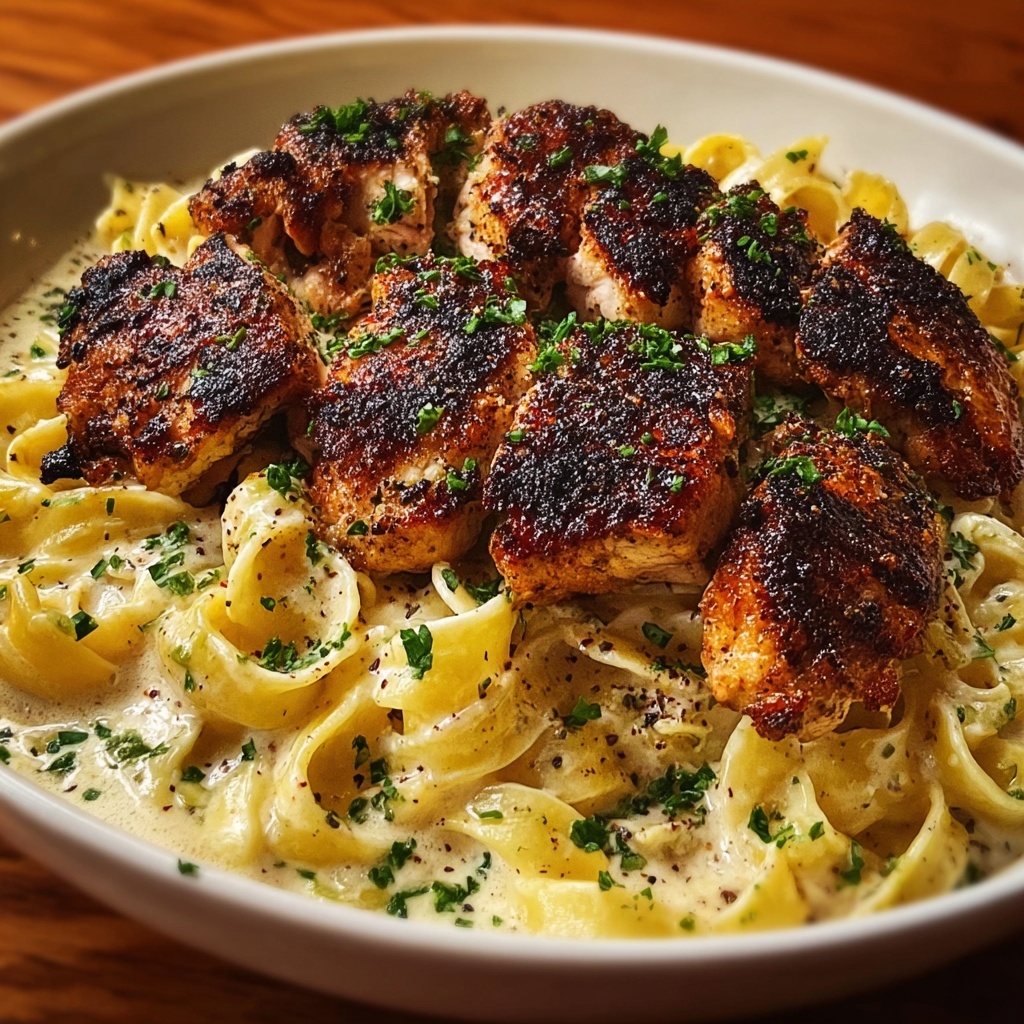 Garlic Butter Chicken Bites with Creamy Parmesan Pasta Recipe - Recipe Image