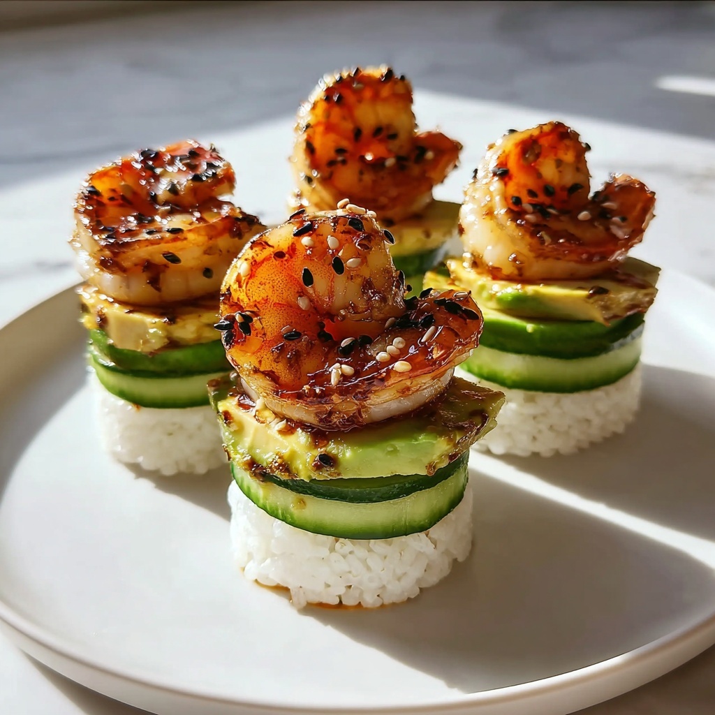 Spicy Shrimp Sushi Stacks: 5 Layers of Flavorful Delight Recipe - Recipe Image
