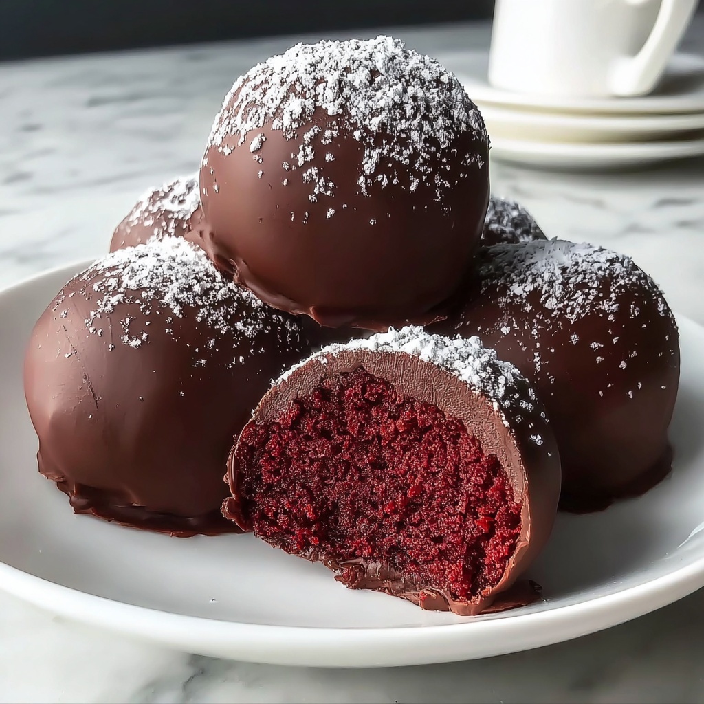 No Bake Red Velvet Cake Balls Recipe - Recipe Image