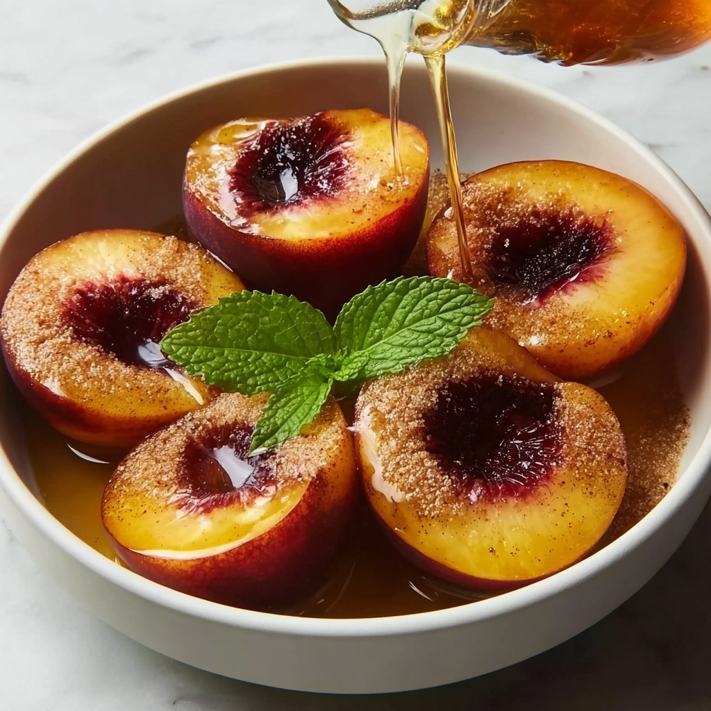 Cinnamon Sugar Baked Peaches with Crunchy Streusel Topping Recipe - Recipe Image
