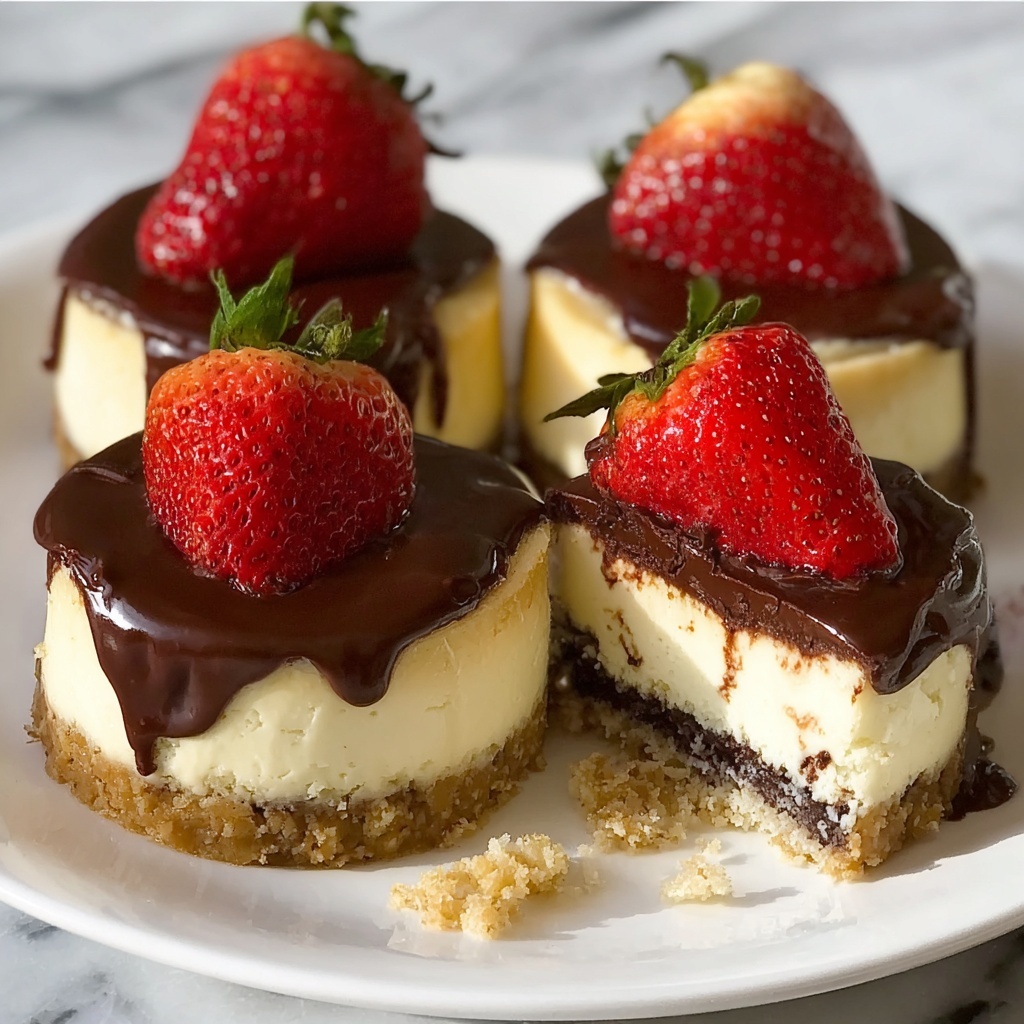 Mini Cheesecakes with Chocolate Covered Strawberries Recipe - Recipe Image