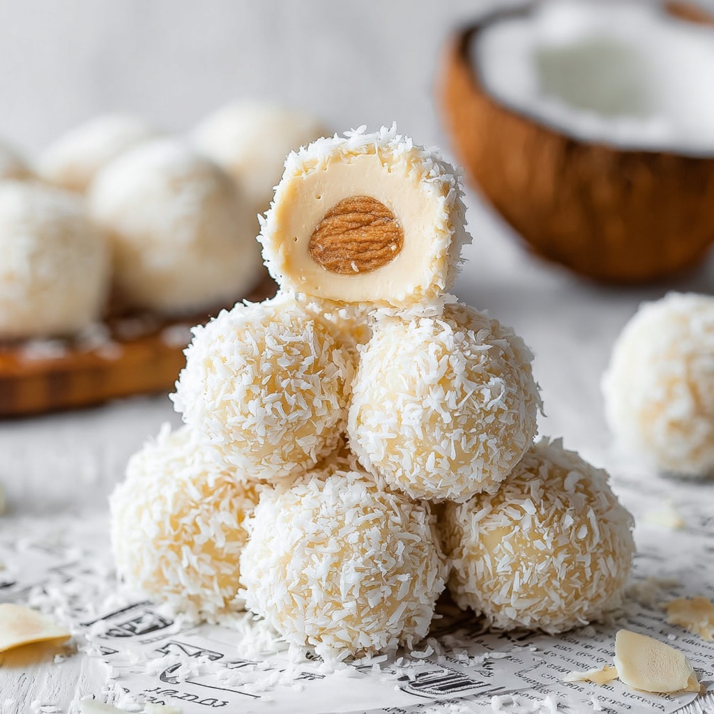 Vegan Coconut Raffaello (Coconut Truffles) Recipe - Recipe Image