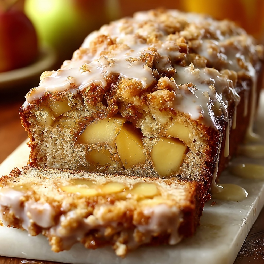 Apple Fritter Bread with Cinnamon and Glaze Recipe - Recipe Image