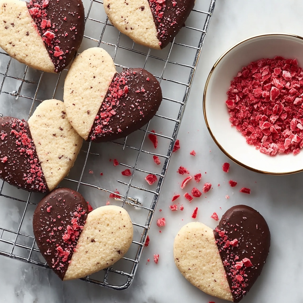Chocolate Dipped Strawberry Shortbread Cookies Recipe - Recipe Image