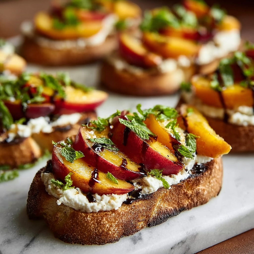Best Peach Bruschetta With Whipped Ricotta Recipe - Recipe Image