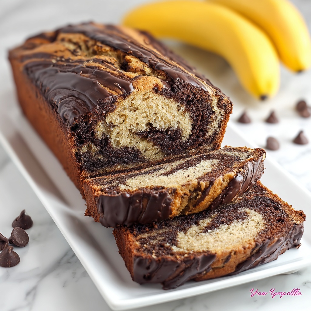 Chocolate Marble Banana Bread Recipe - Recipe Image
