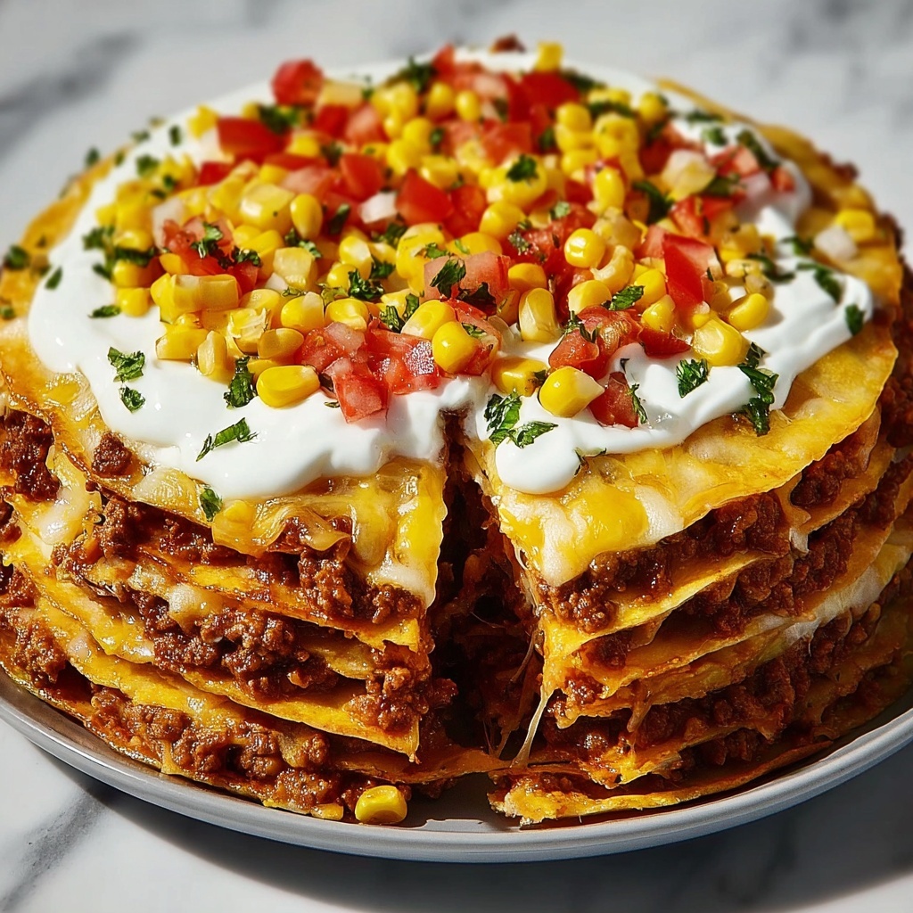 Savor the Flavor: Chuck Wagon Tortilla Stack Delight Recipe - Recipe Image