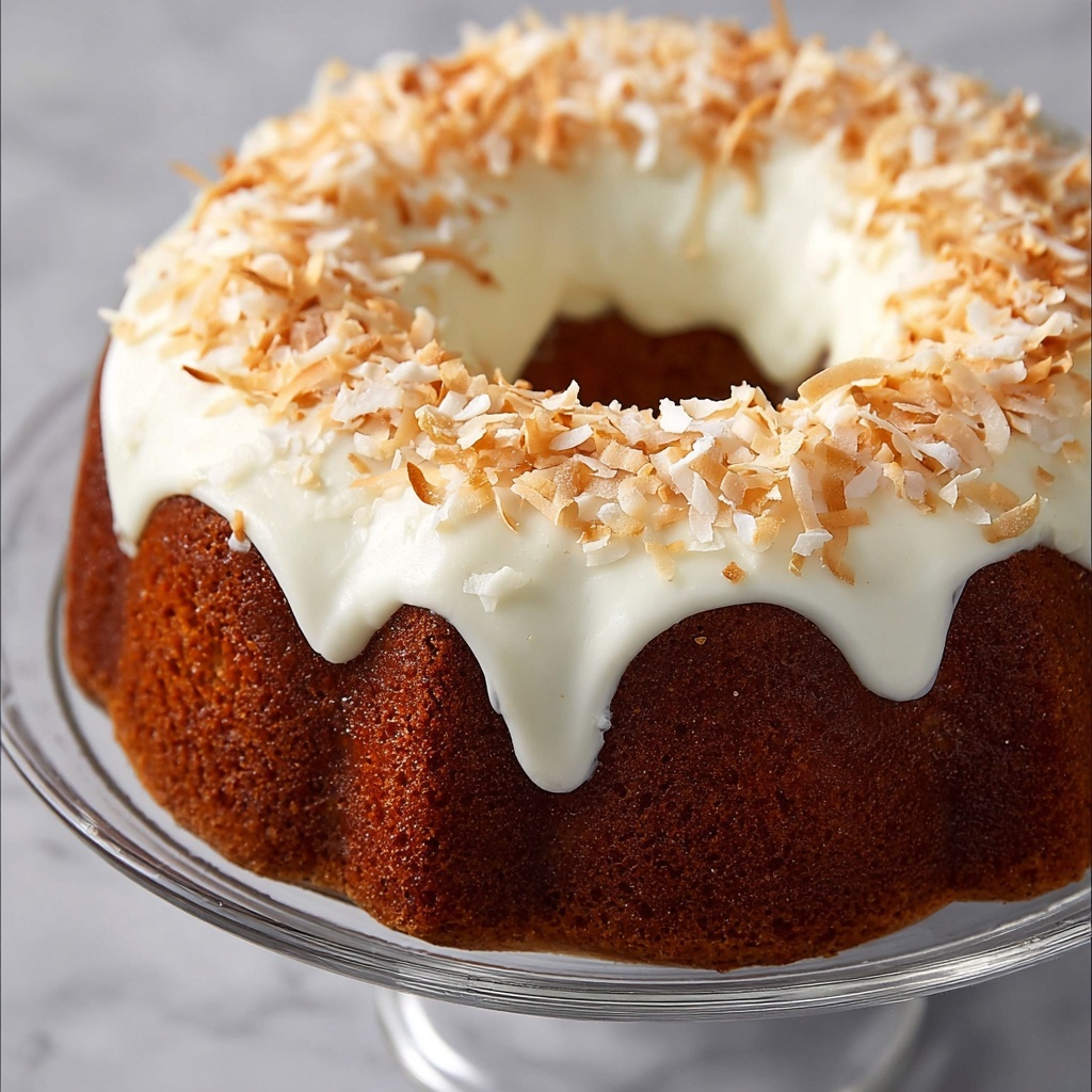 Coconut Bundt Cake with Toasted Coconut Frosting Recipe - Recipe Image