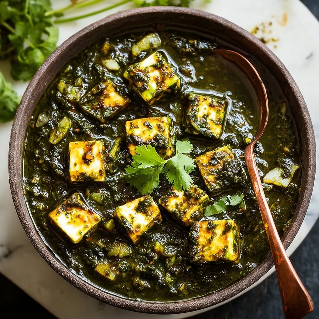 Palak Paneer with Pressed Fresh Ricotta Recipe - Recipe Image