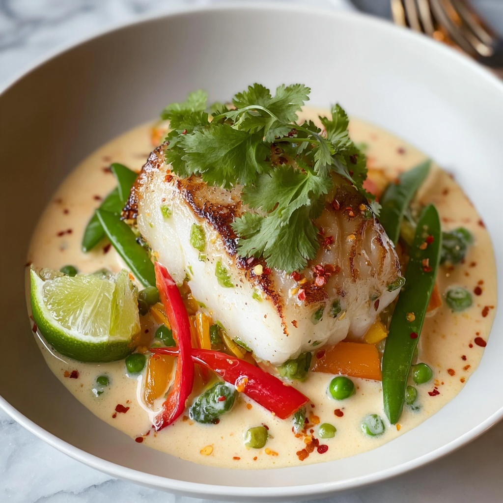 Coconut Poached Cod with Ginger and Lime Recipe - Recipe Image