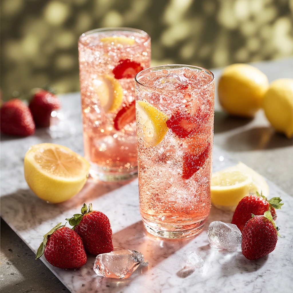 Strawberry Lemon Prosecco Mocktail Recipe - Recipe Image