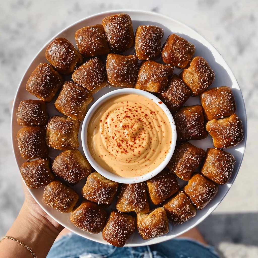 Soft Pretzel Bites with Vegan Cheese Sauce Recipe - Recipe Image
