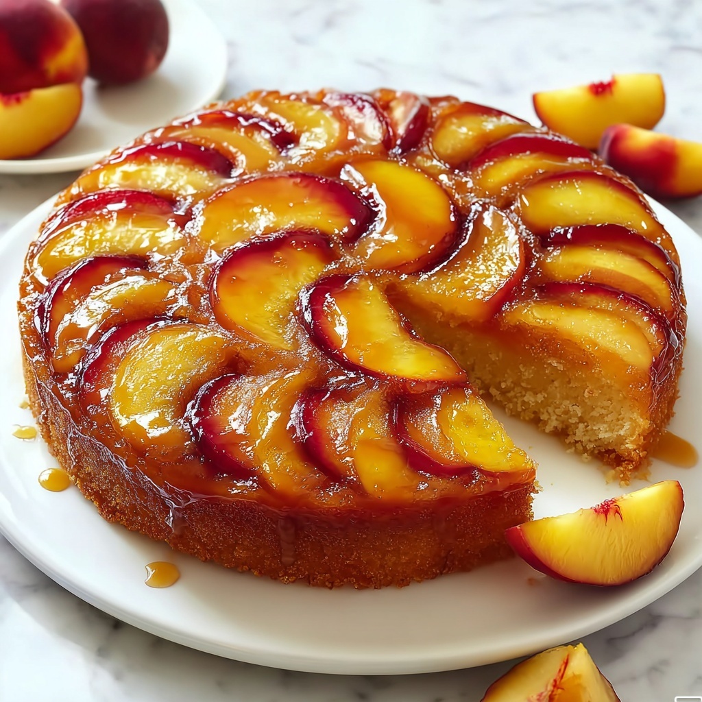 Peach Honey Upside Down Cake Recipe - Recipe Image