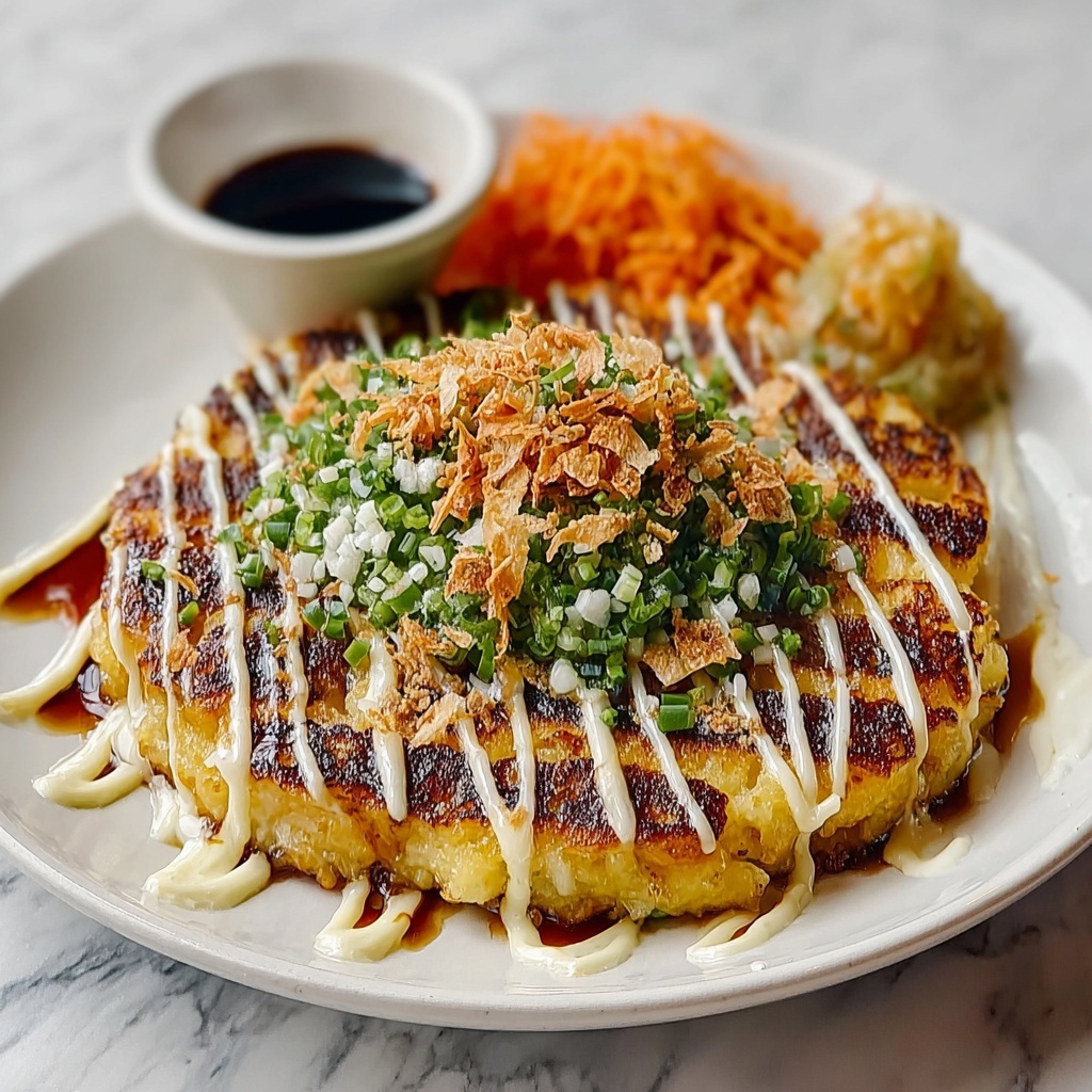 Japanese Savory Cabbage Pancake Recipe - Recipe Image