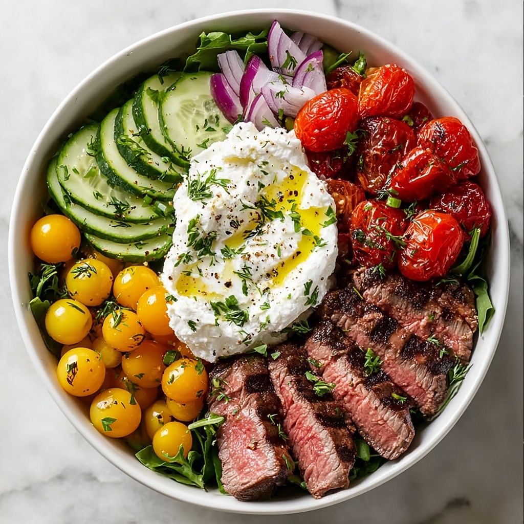Mediterranean Steak Bowl: Quick Meal with Vibrant Flavors Recipe - Recipe Image