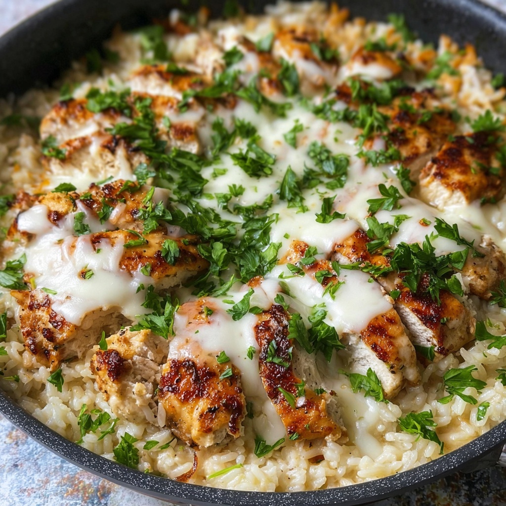 Creamy Chicken Cheese Rice Recipe - Recipe Image