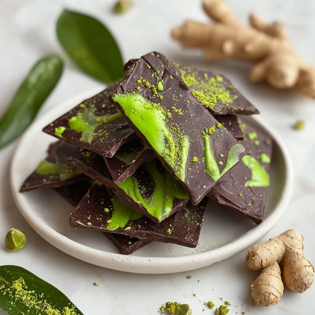 Chocolate Ginger Bark with Green Tea Powder Recipe - Recipe Image