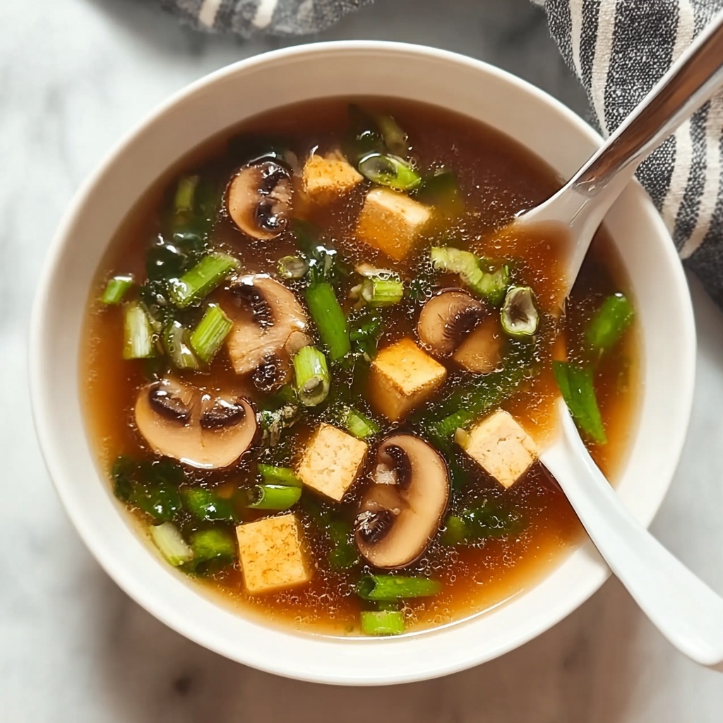 Japanese Clear Soup with Tofu and Mushrooms Recipe - Recipe Image