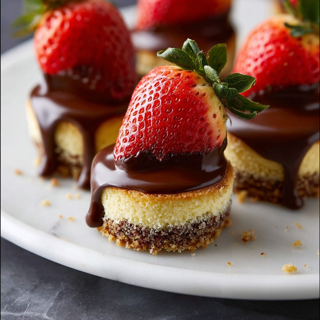 Chocolate-Dipped Strawberry Mini Cheesecakes Recipe
