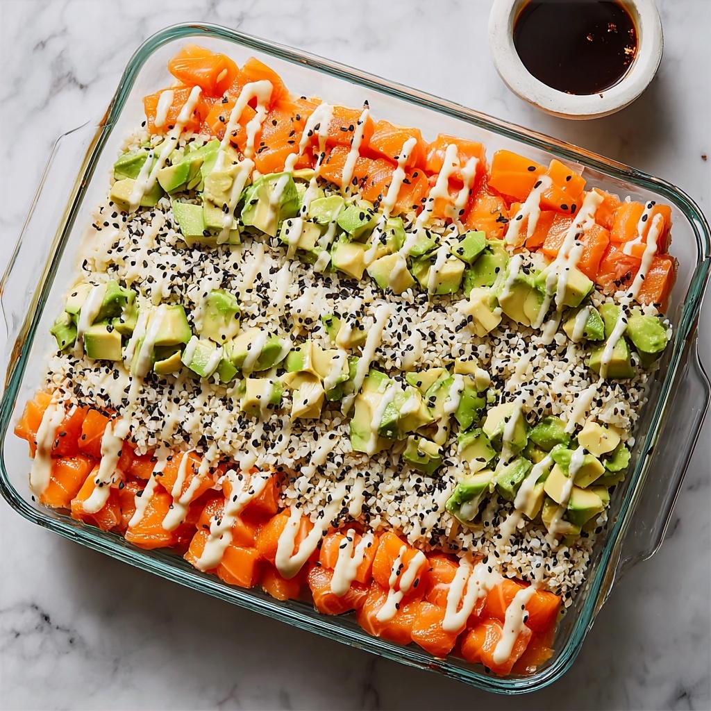 Savory Salmon Sushi Bake: Easy, Creamy Comfort Dinner Recipe - Recipe Image