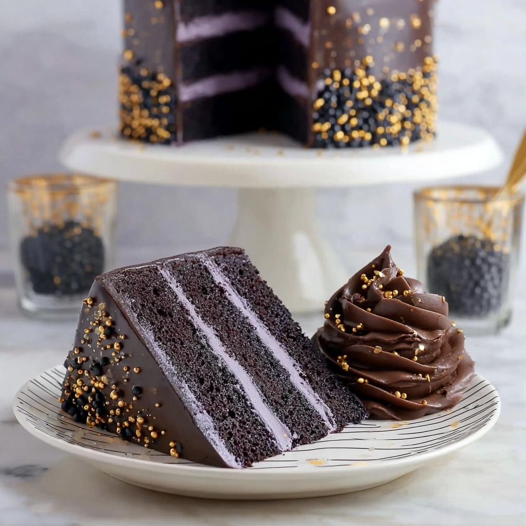 Black Velvet Cake with Dark Chocolate Frosting Recipe - Recipe Image