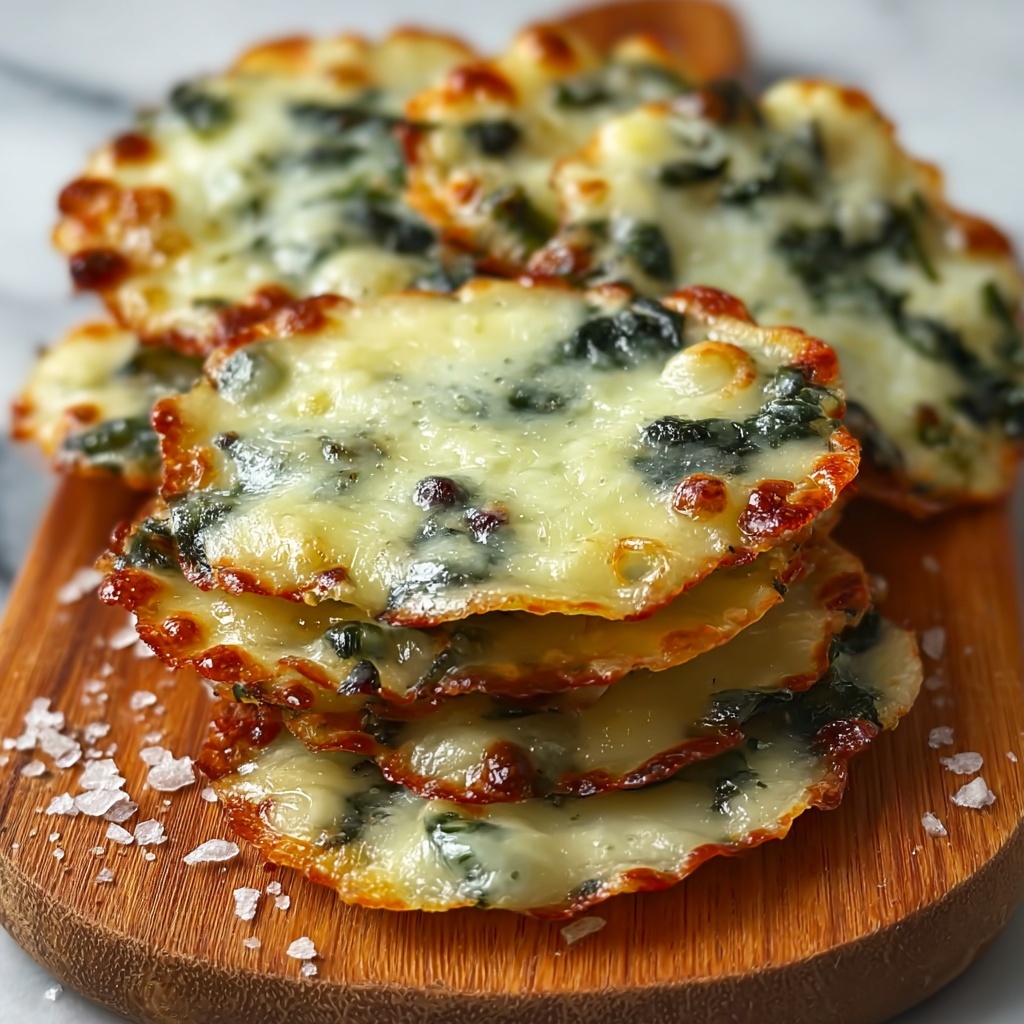 Spinach Dip Cheese Crisps Recipe - Recipe Image