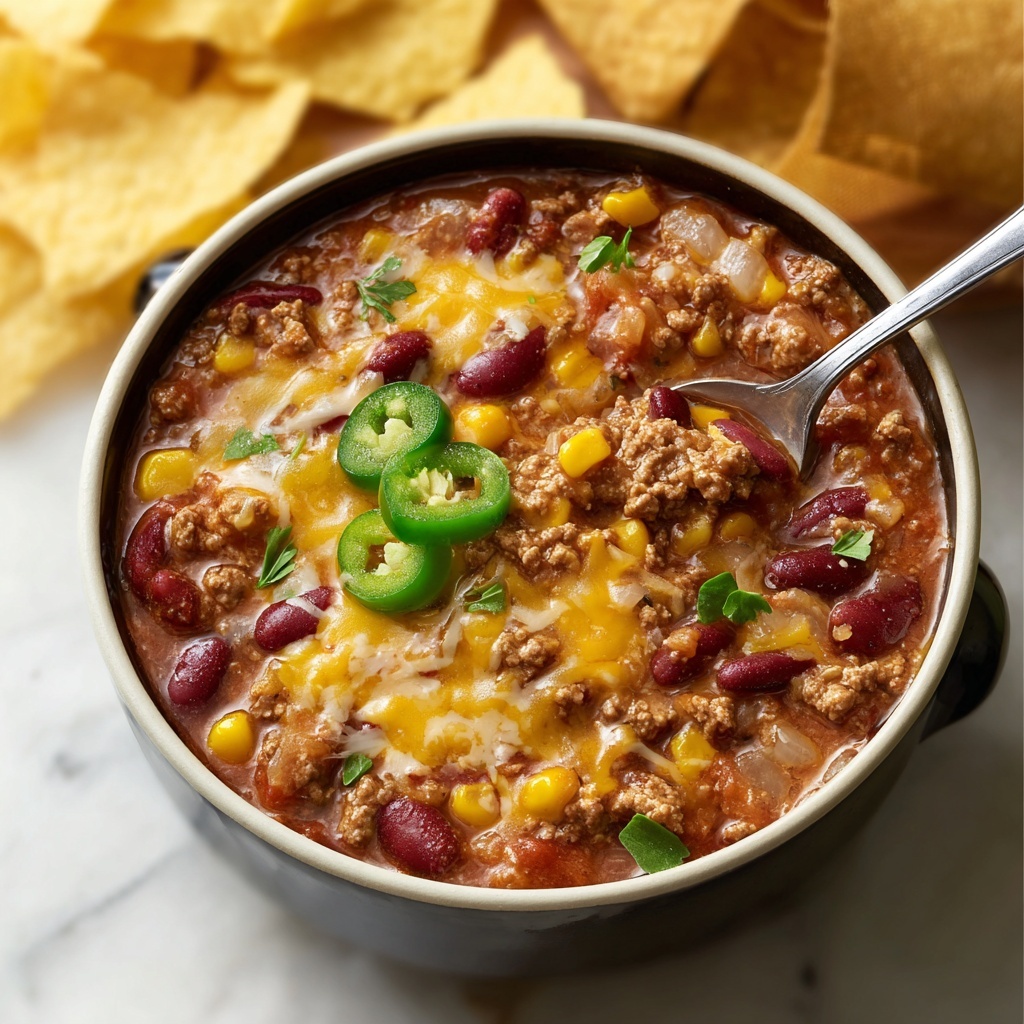 Cheesy Enchilada Chili Recipe - Recipe Image