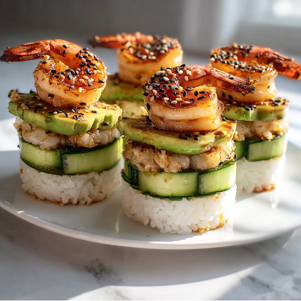 Spicy Shrimp Sushi Stacks: 5 Layers of Flavorful Delight Recipe - Recipe Image