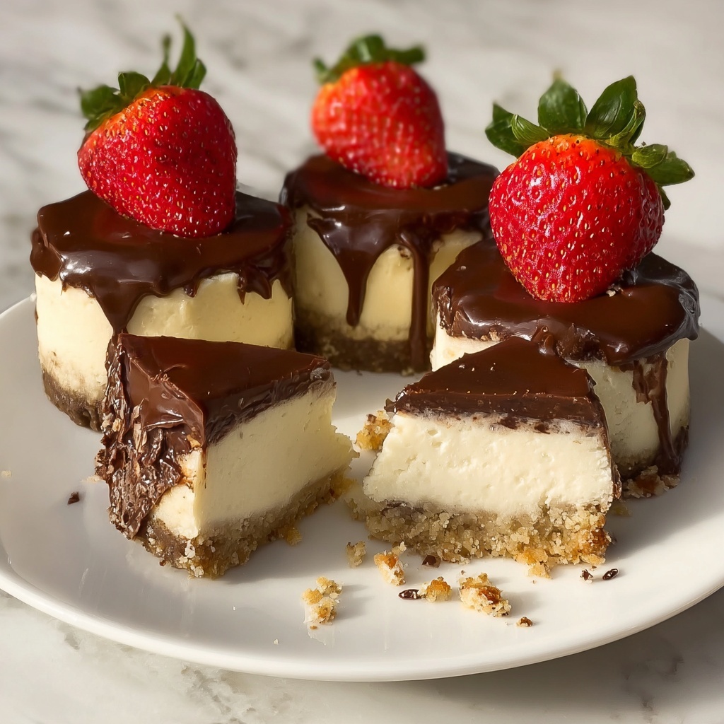 Mini Cheesecakes with Chocolate Covered Strawberries Recipe - Recipe Image