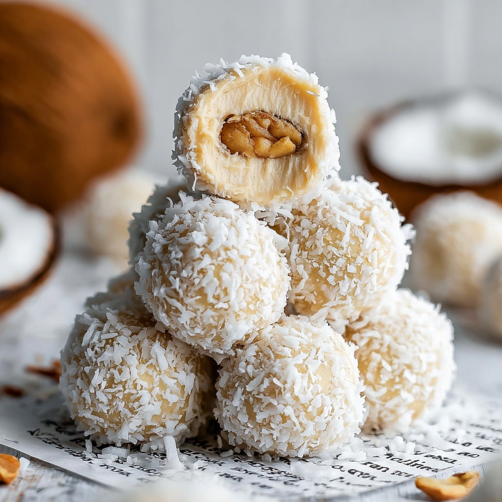 Vegan Coconut Raffaello (Coconut Truffles) Recipe - Recipe Image