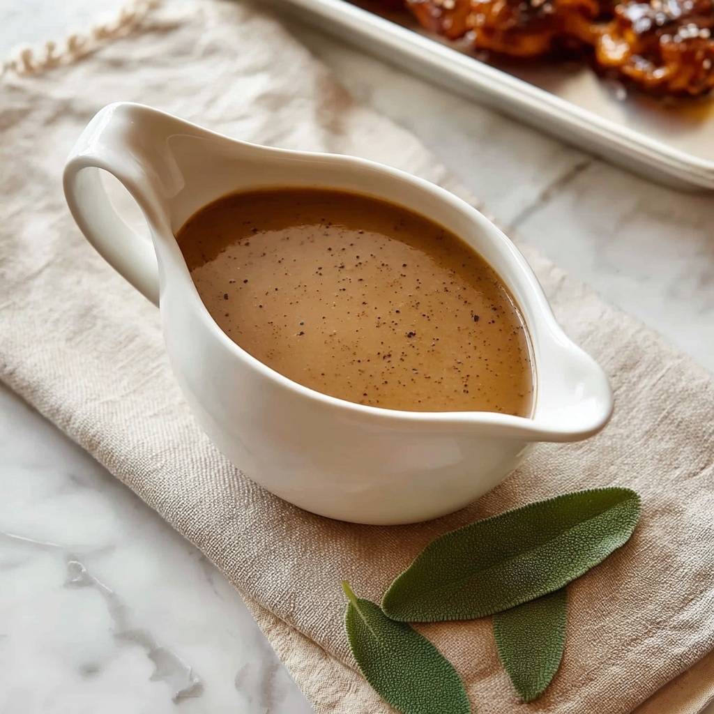 Turkey Gravy with Onions, Sage, and Brandy Recipe - Recipe Image