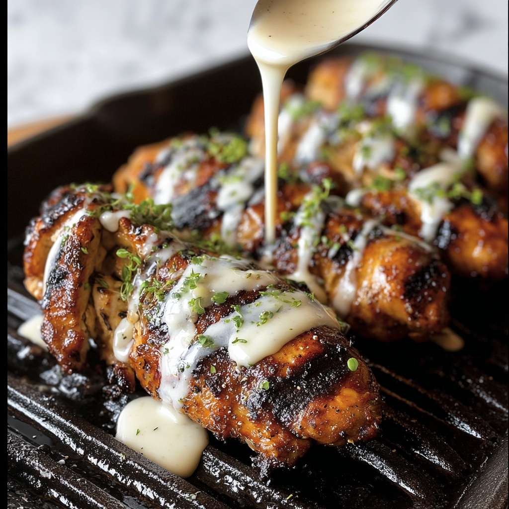 Cajun Grilled Chicken with Alabama White Sauce Recipe - Recipe Image