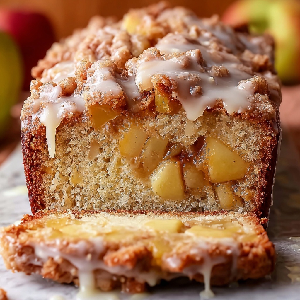 Apple Fritter Bread with Cinnamon and Glaze Recipe - Recipe Image