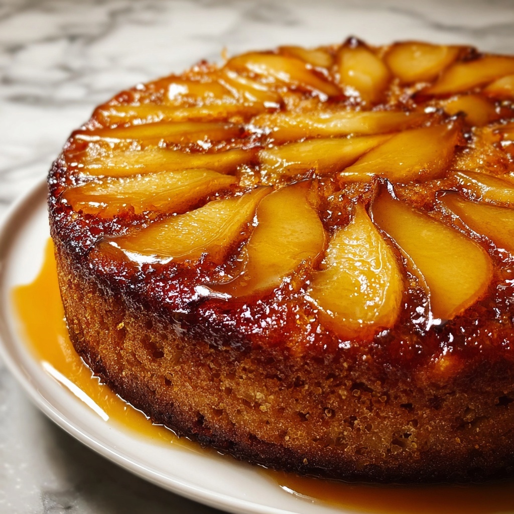 Pear Cinnamon Upside-Down Cake Recipe - Recipe Image